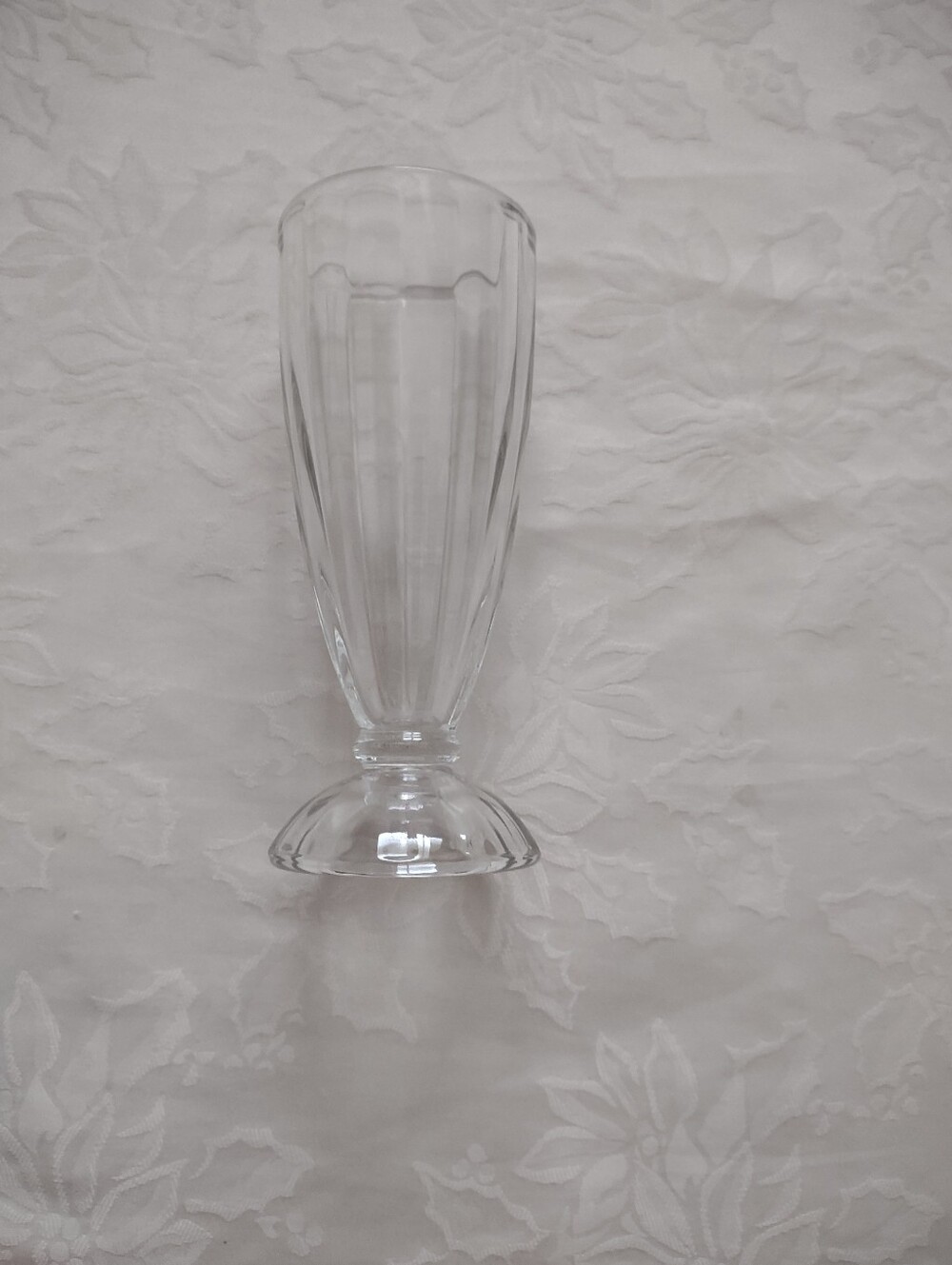 Footed Clear Glass Vase Thick Glass